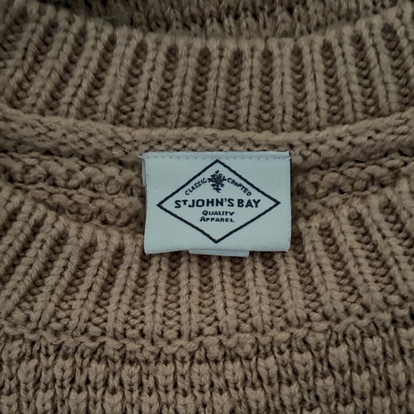 St. John's Bay women’s small Camel brown Knit fisherman Sweater - Picture 3 of 3